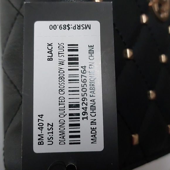 Studio Badgley Mischka Diamond Quilted Crossbody With Studs - NWT - Picture 9 of 16